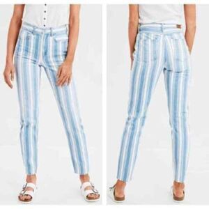 EUC AMERICAN EAGLE MOM JEAN STRIPED 8